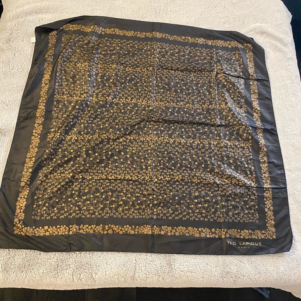 Ted Lapidus 100% silk scarf, 30x30 inch